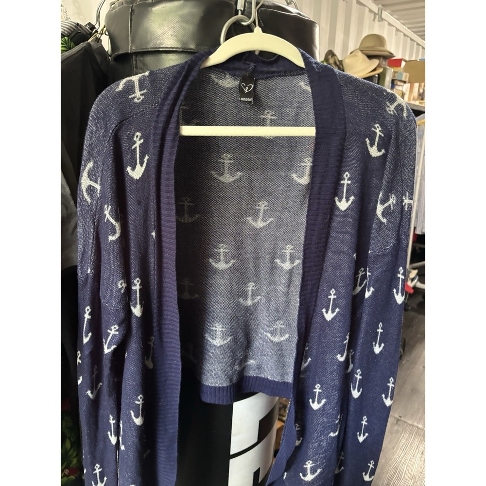 Windsor Navy Anchor Cardigan M